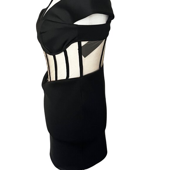 RTA Evie Mini Dress in Black Small New Womens Corset Boned Sheer Party - Picture 6 of 14